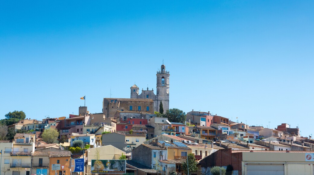Profile of the town of Llagostera in Baix Amporda, Girona, Catalonia, Spain.