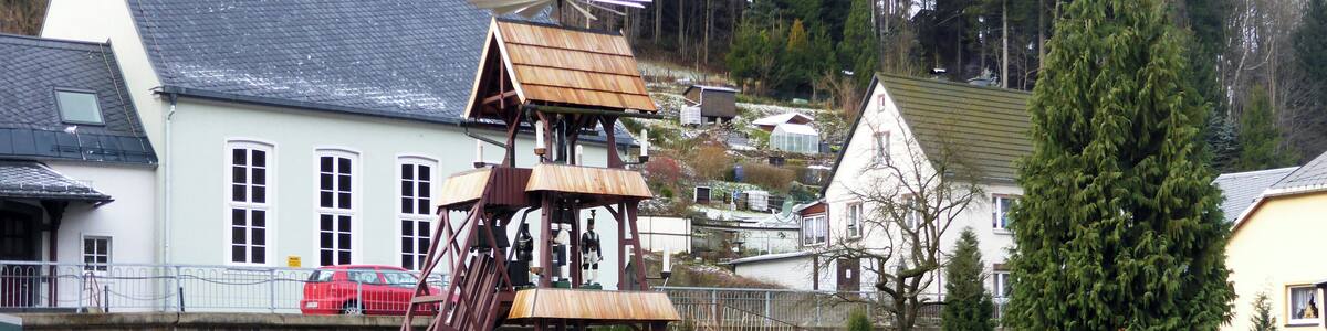 Die Göpelpyramide in Pobershau, Erzgebirge - Sachsen.