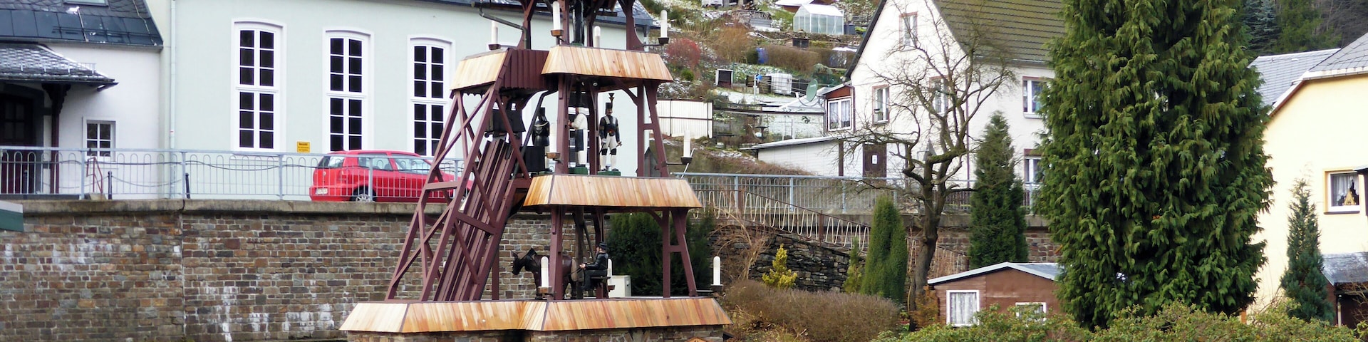 Die Göpelpyramide in Pobershau, Erzgebirge - Sachsen.