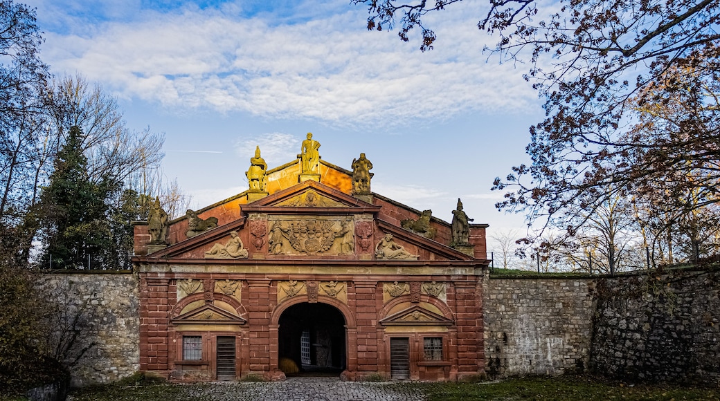 Entrance to the Marienberg Fortress. Würzburg. Autumn Germany.