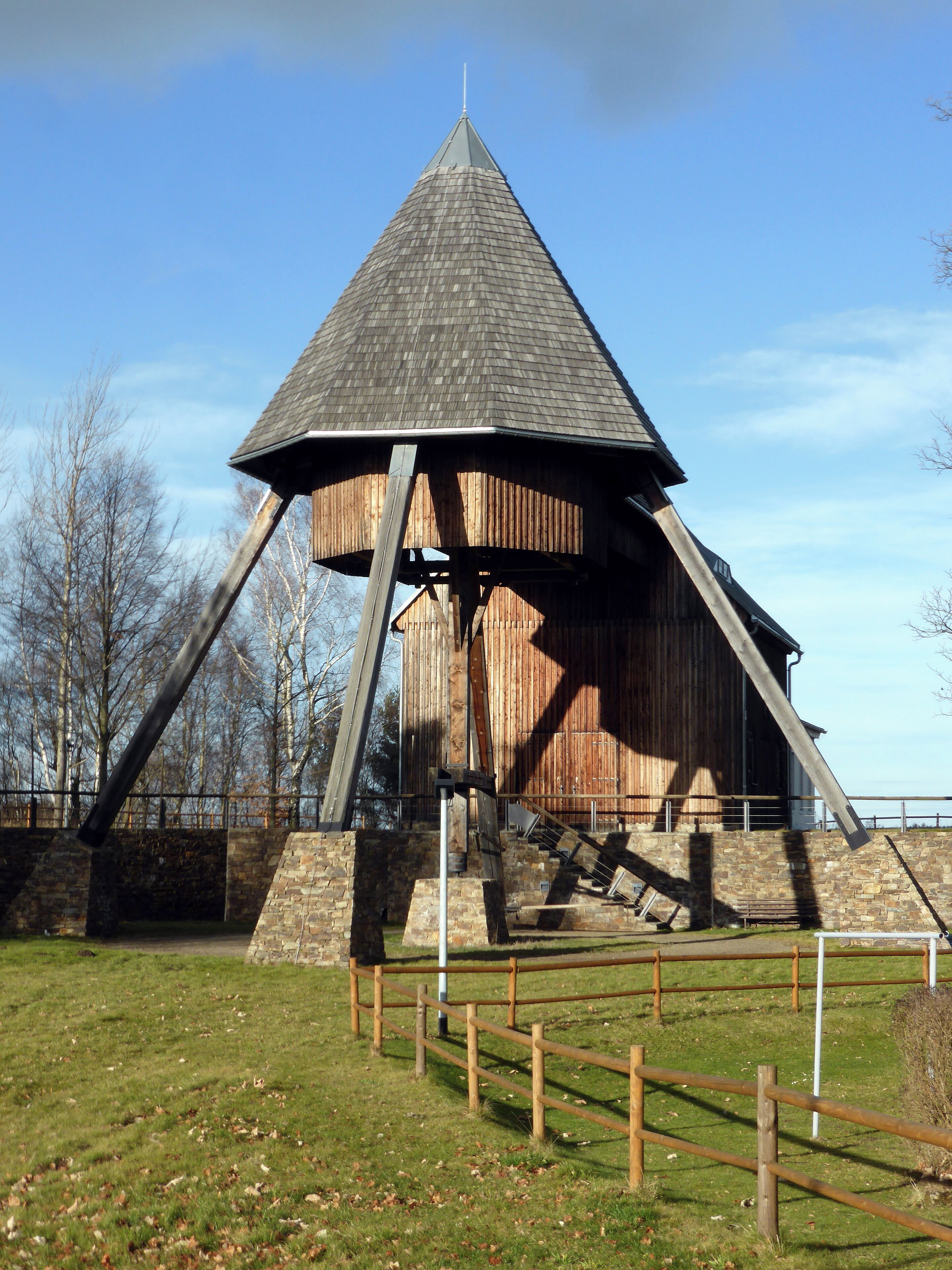 Pferdegöpel des Rudolphschacht in Lauta (Marienberg), Erzgebirgskreis - Sachsen.