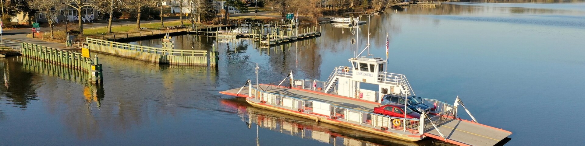 Auto ferry on river - Woodland Ferry, Seaford DE.