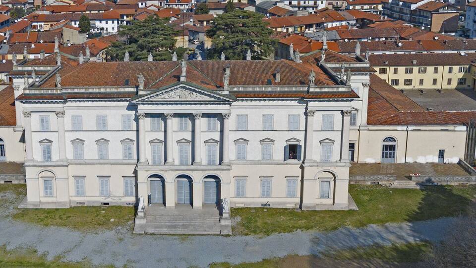Villa Cusani Tittoni Traversi, vista panoramica, vista aerea, Desio, Monza e Brianza, Milano, Italia