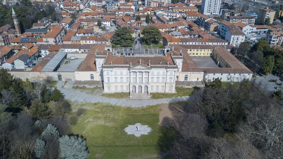 Villa Cusani Tittoni Traversi, vista panoramica, vista aerea, Desio, Monza e Brianza, Milano, Italia