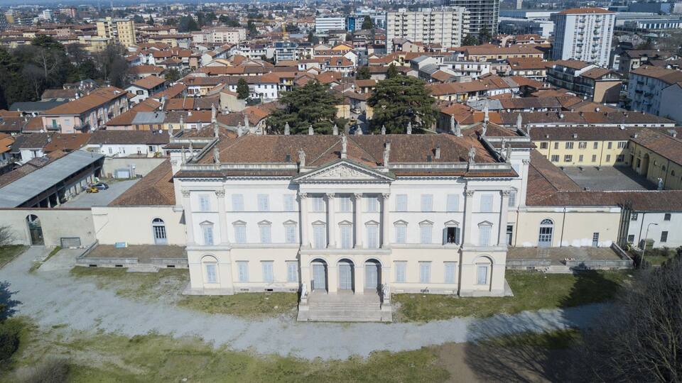 Villa Cusani Tittoni Traversi, vista panoramica, vista aerea, Desio, Monza e Brianza, Milano, Italia