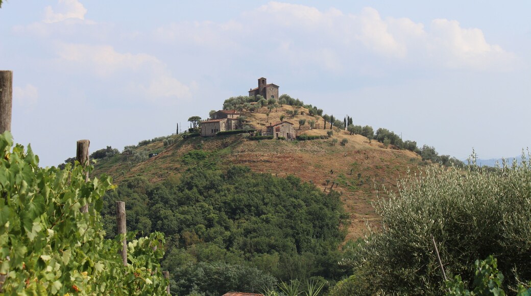 View of a little town on the Tuscan hills, in Media del Serchio Valley (Tuscany, Italy)