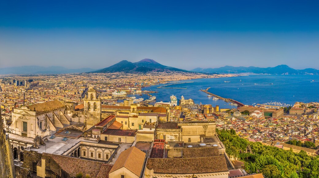 City of Naples with Mt. Vesuvius at sunset, Campania, Italy