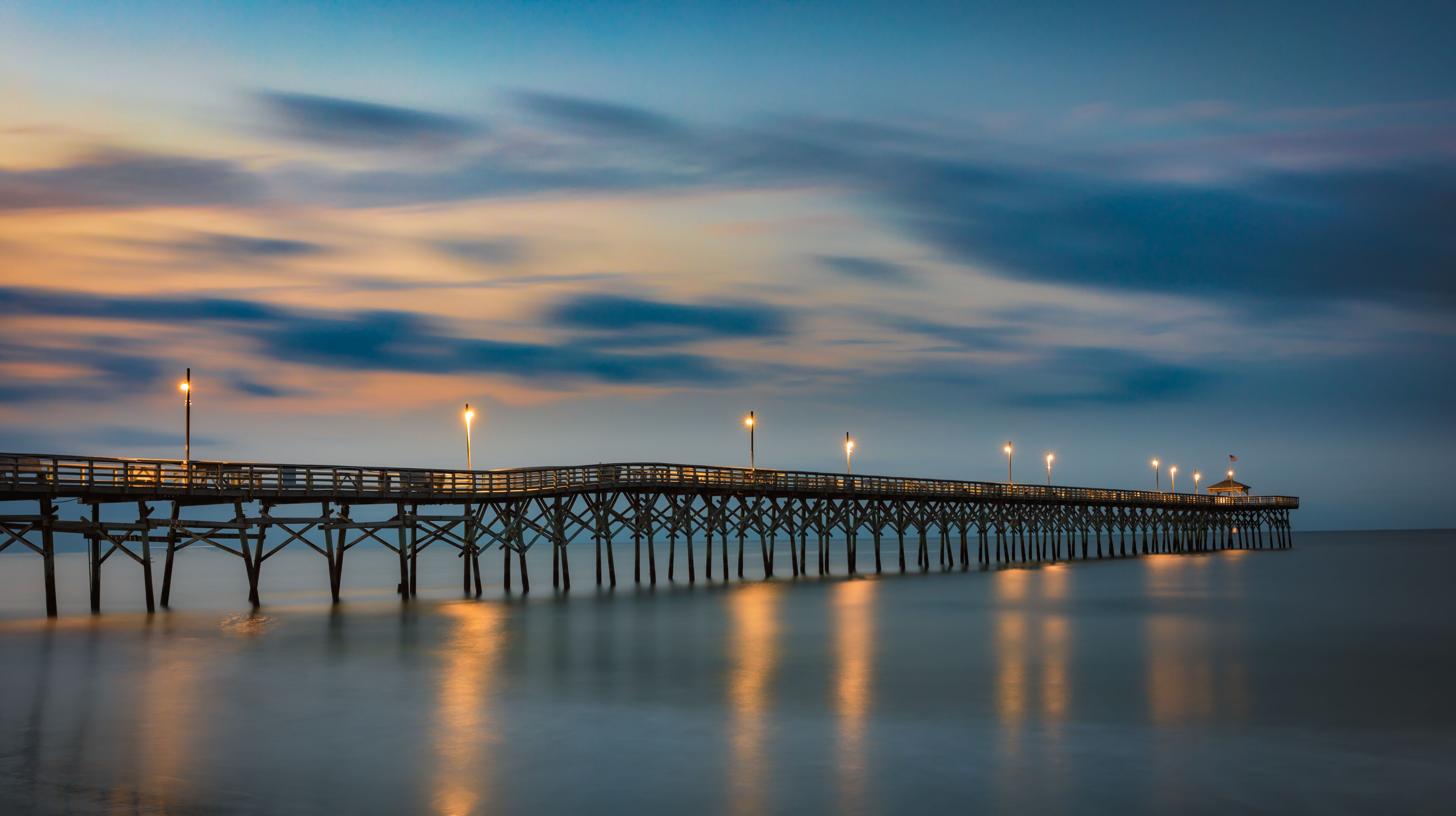 At the Pier in Oak Island North Carolina at Sunrise