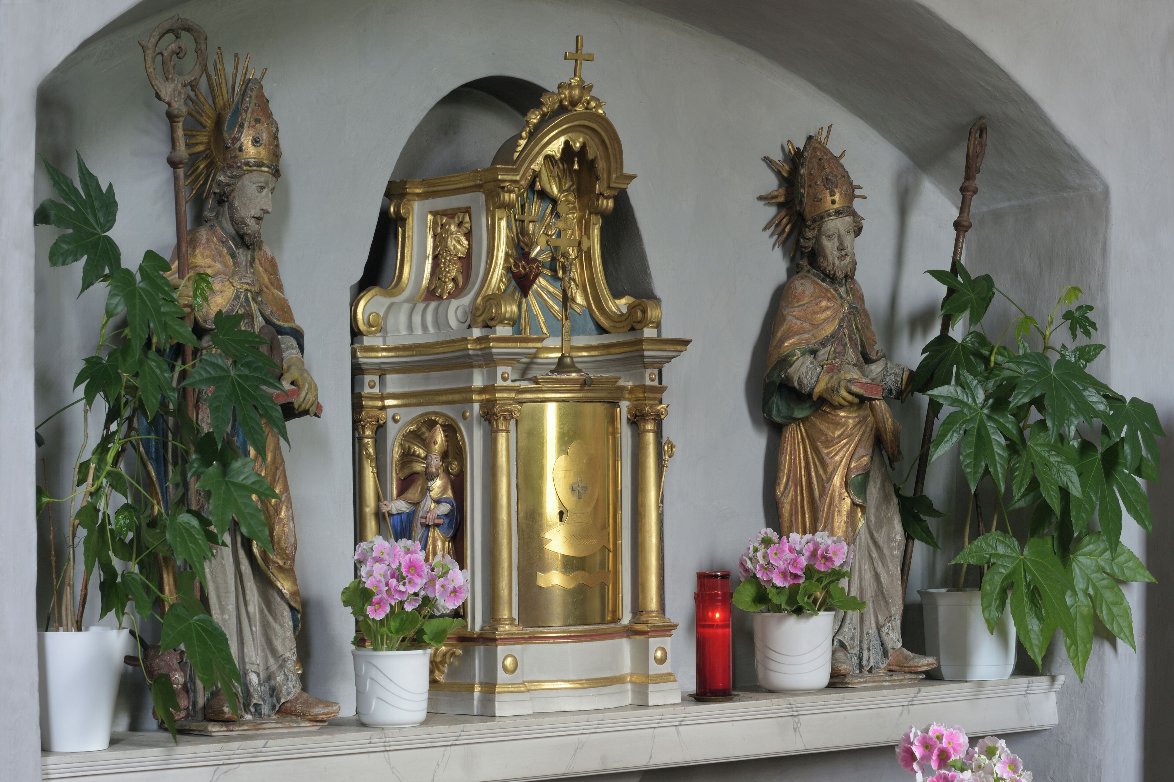 Altar of the Saint Valentin church in Verdings South Tyrol.