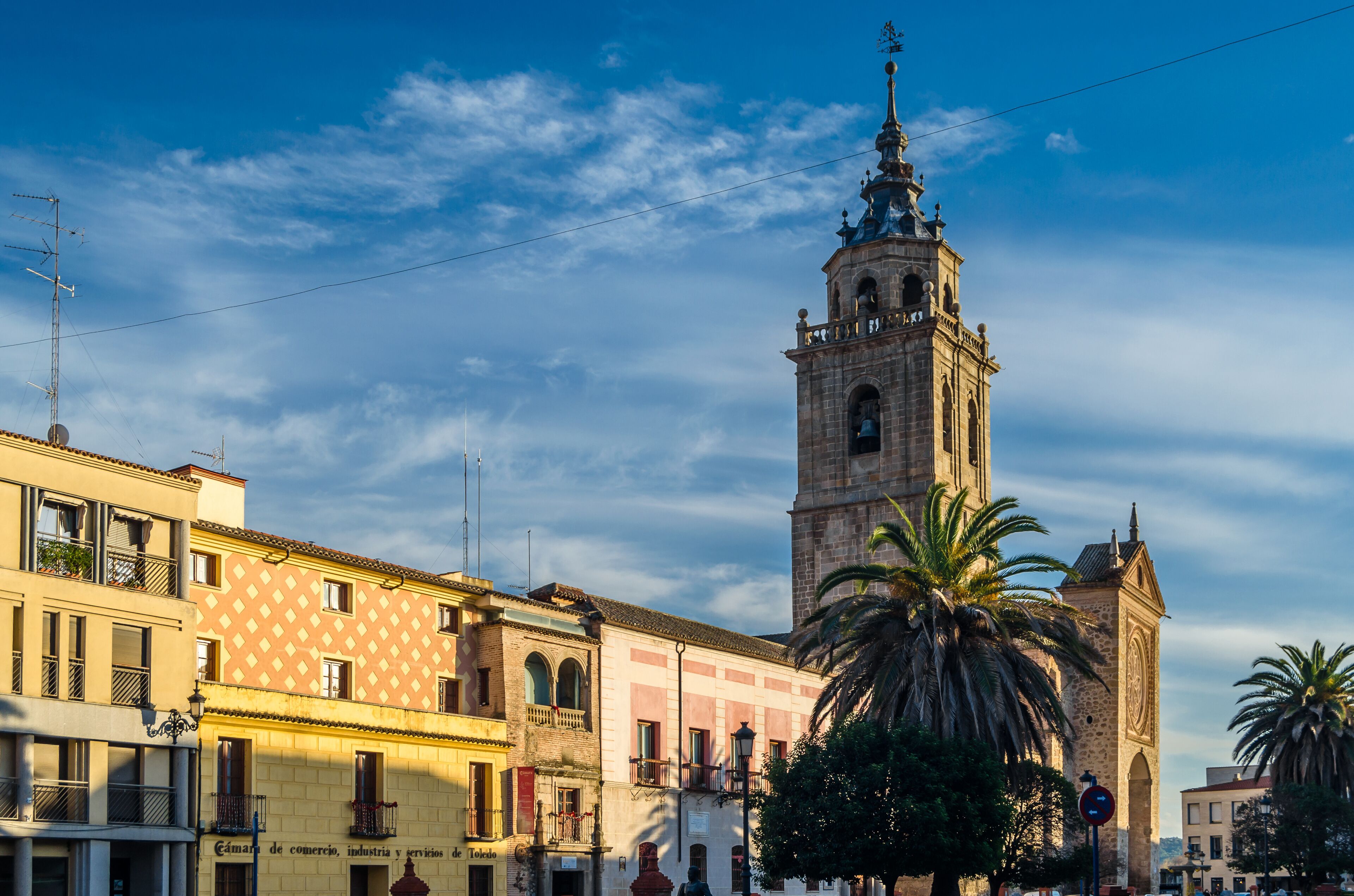 TALAVERA DE LA REINA, SPAIN - DECEMBER 19, 2021: View of streets in the historic center of the town of Talavera de la Reina, Toledo province, Castilla La Mancha, central Spain