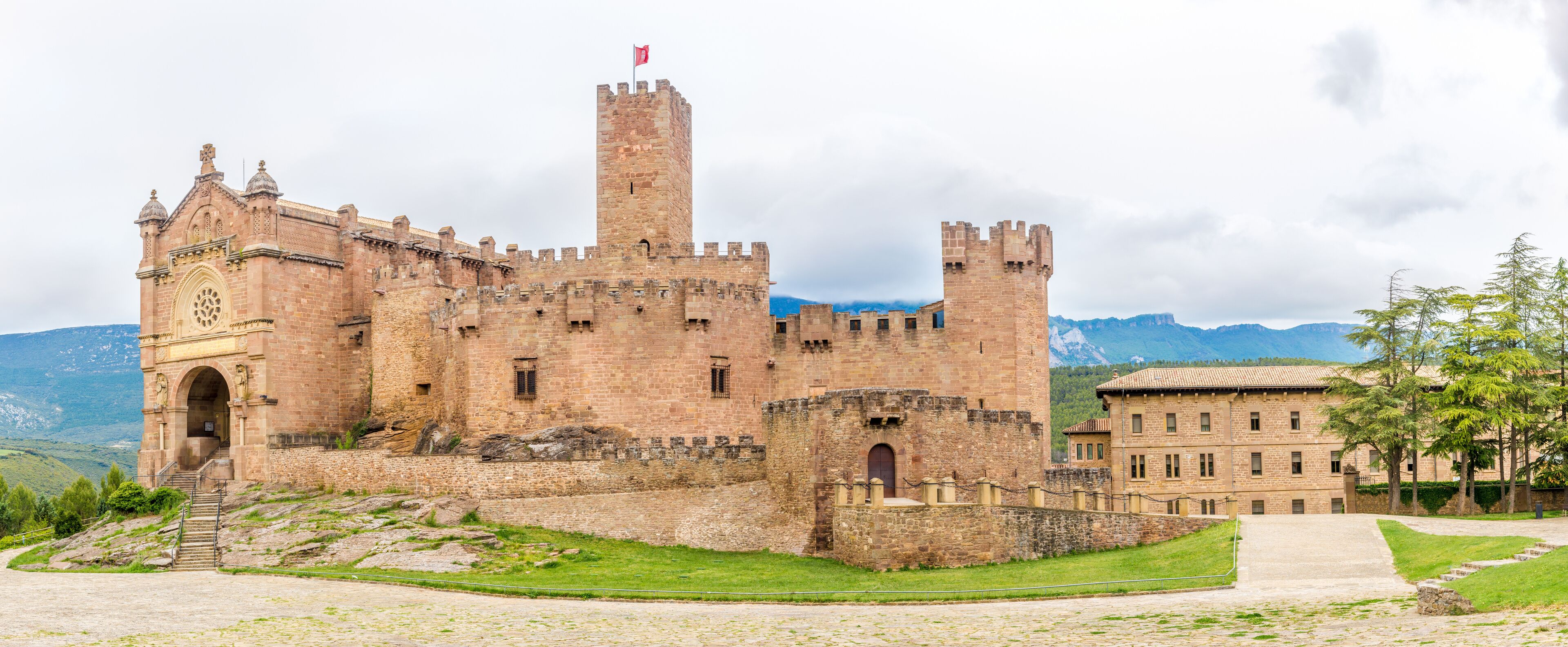 Panoramic view at the Basilica of San Francisco in Javier - Spain