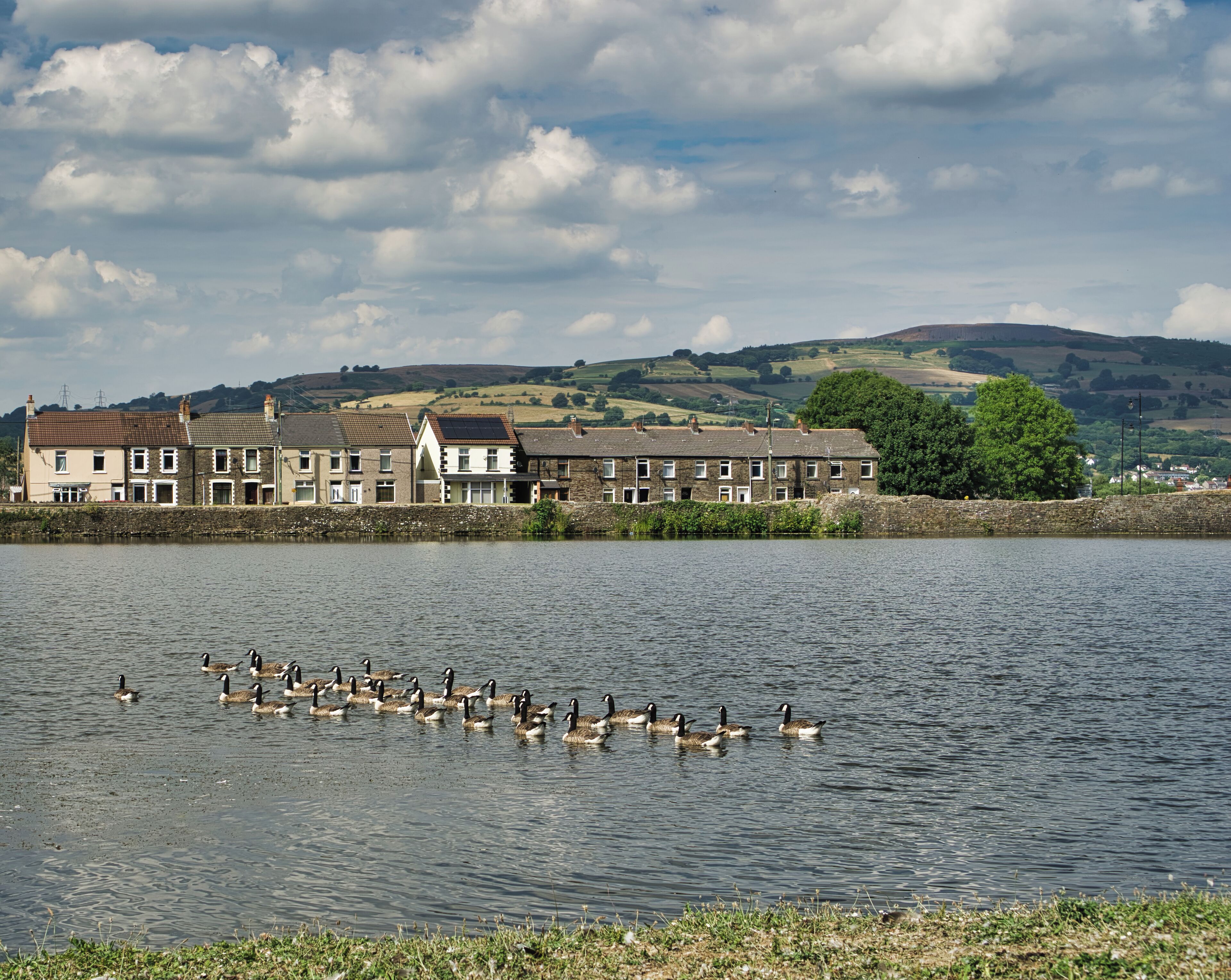 When you walk around Caerphilly Castle you have nice views on the village itself and the surrounding hills. Really worth going there!