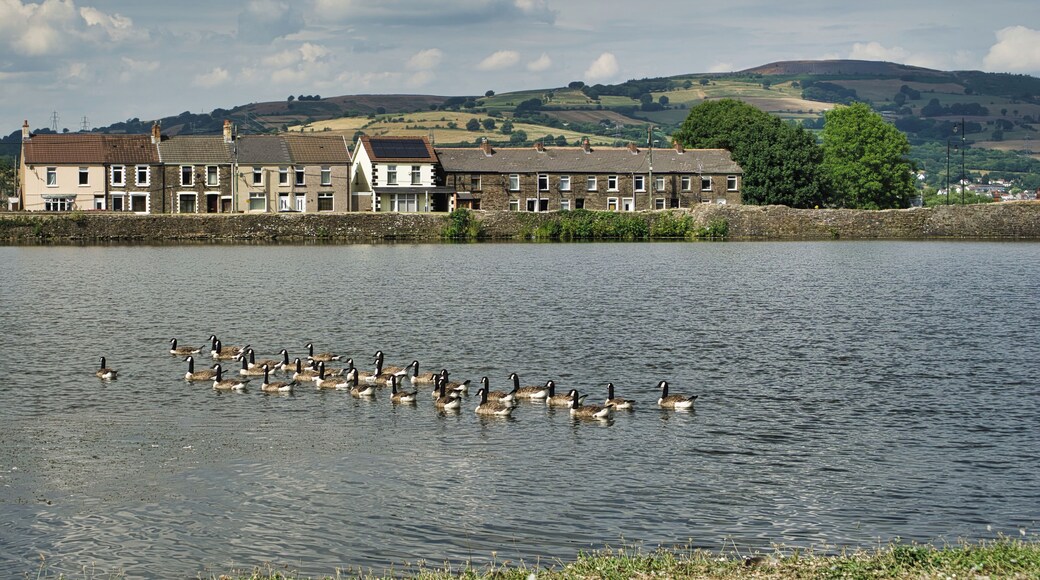 When you walk around Caerphilly Castle you have nice views on the village itself and the surrounding hills. Really worth going there!