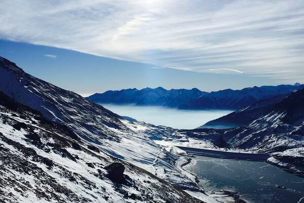 The frozen Mont Cenis lake.
