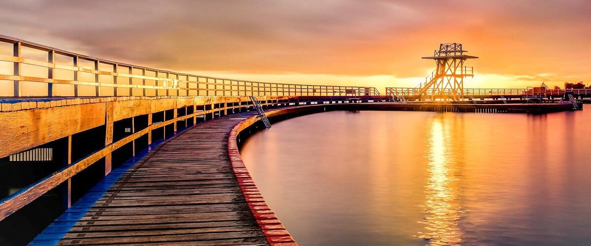 Popular beach pool during summer on Eastern Beach.