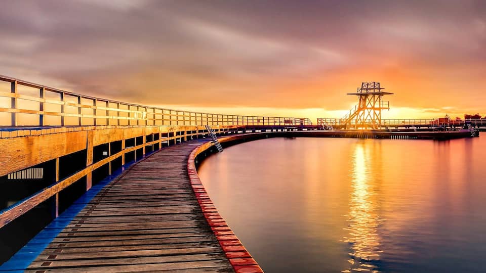 Popular beach pool during summer on Eastern Beach.