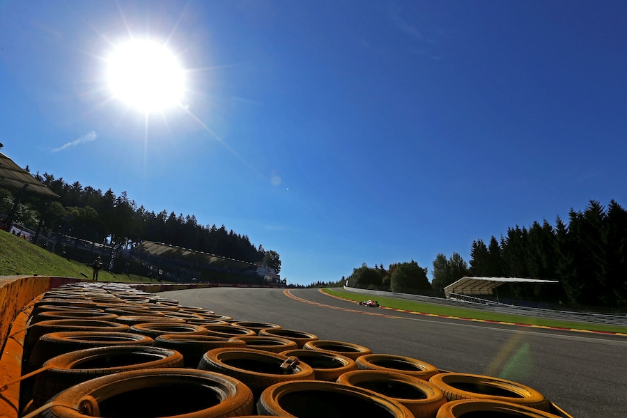 Formula One car on track at Spa Francorchamps