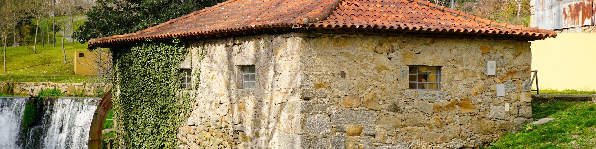 Old houses in Celorico de Bastos, a village in Portugal.