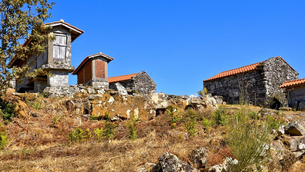 The granaries of the charming village of Porreiras, in Paredes de Coura, Portugal