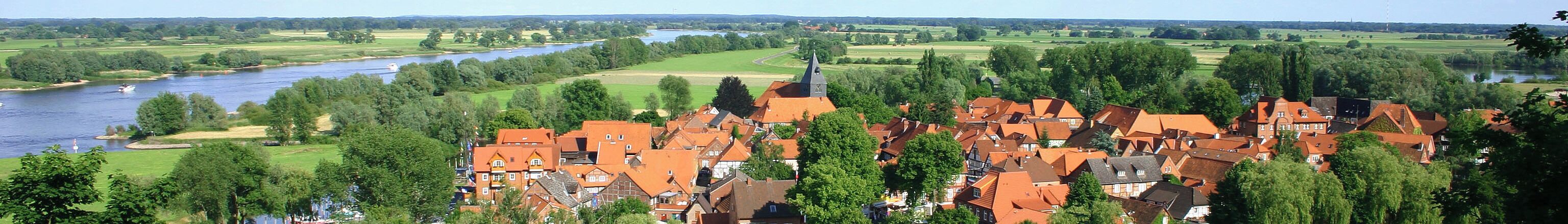 View of the old town of Hitzacker (Elbe) in Lower Saxony, Germany.