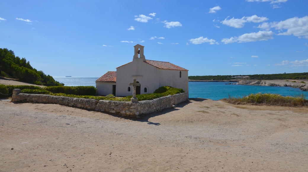 Old church in the Sainte Croix beach, south of France