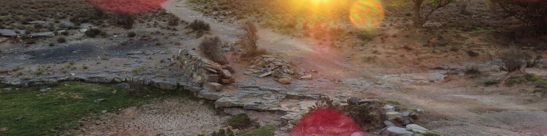 View on farm of sunset