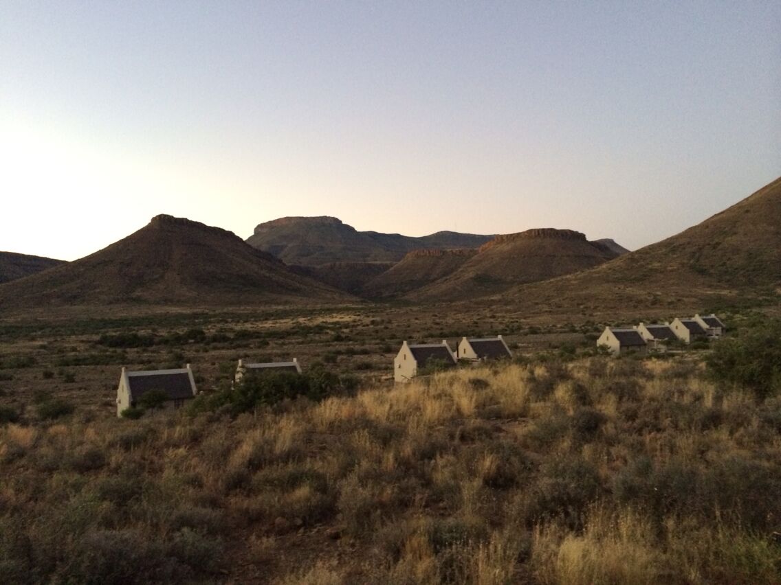Come and stay in the chalets. Karoo is proud of it's peacefulness. The stars are amazing at night and we even heard a lion roar. But don't say your an American they surcharge everything for tourists.