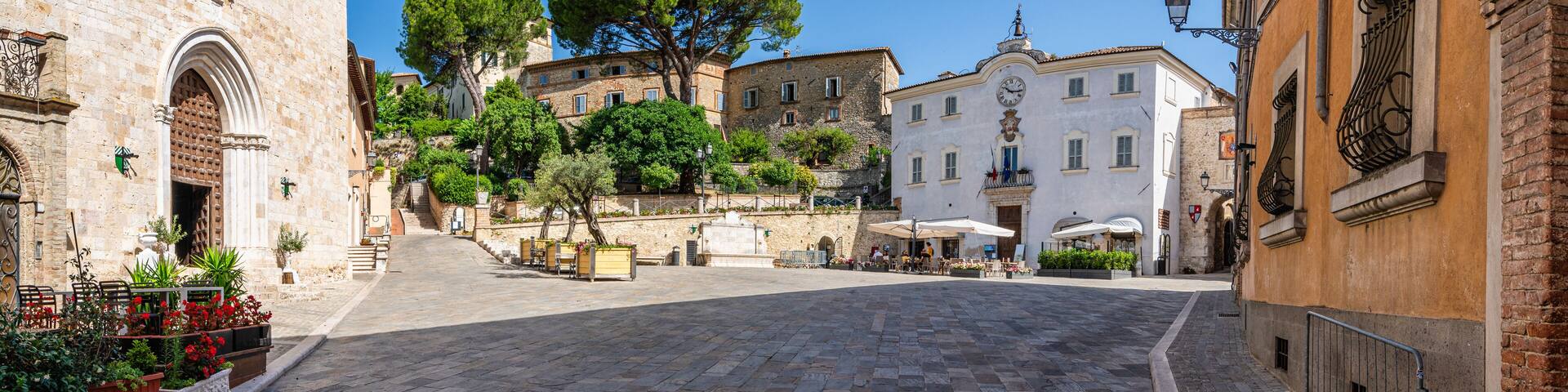 The beautiful city of San Gemini and its medieval historic center. Province of Terni, Umbria, Italy.