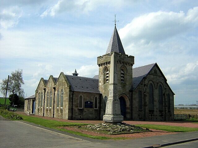 Rorison Memorial Church. Rorison Memorial Church and war memorial, Ashgill