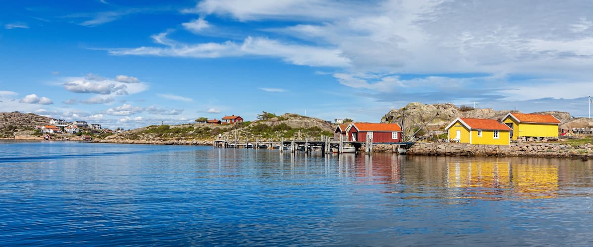Idyllic panorama landscape from Swedish west sea coast