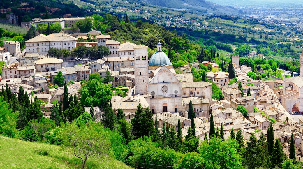 panorama of Assisi - religious center of medieval Umbria, Italy