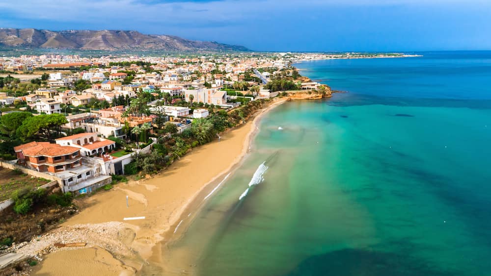 Aerial view. Avola, Province of Syracuse, Sicily, Italy