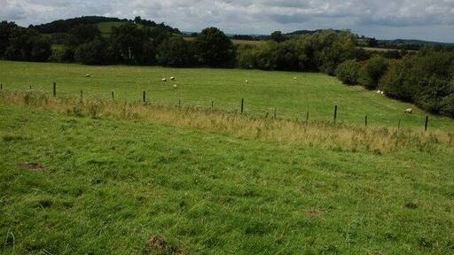 Farmland at Hartpury View west across farmland at Hartpury, the small hill in the background is Catsbury Hill.