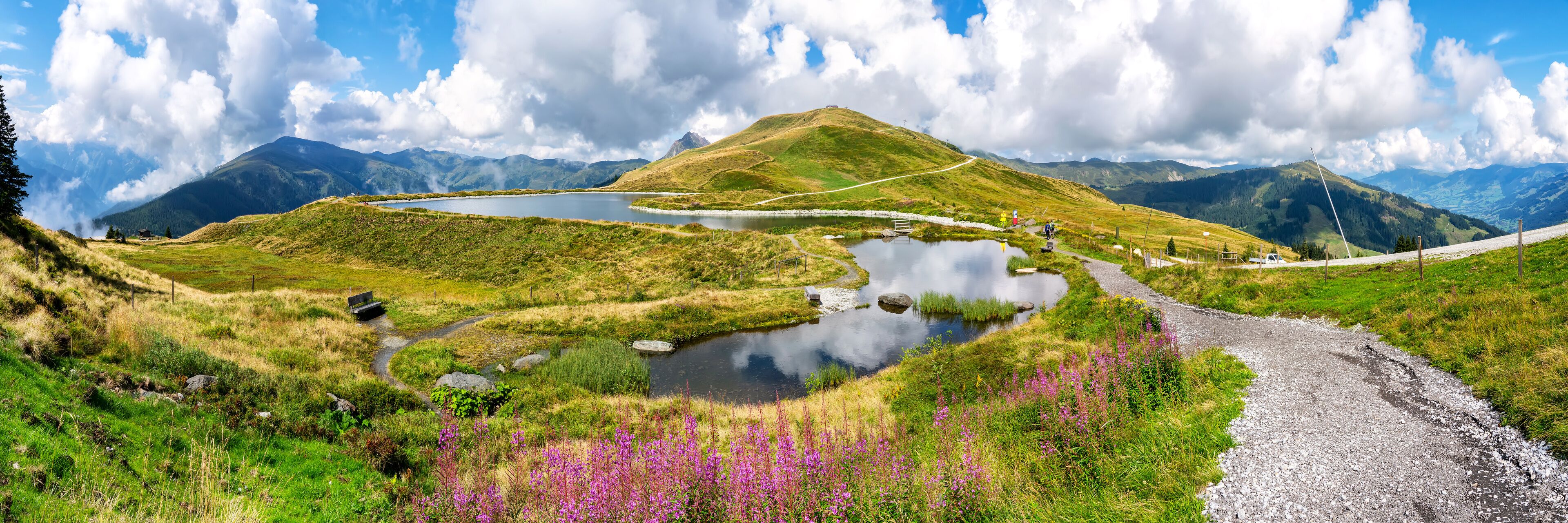 View of the magnificent summits and the pristine beauty of the Kitzbüheler alps.