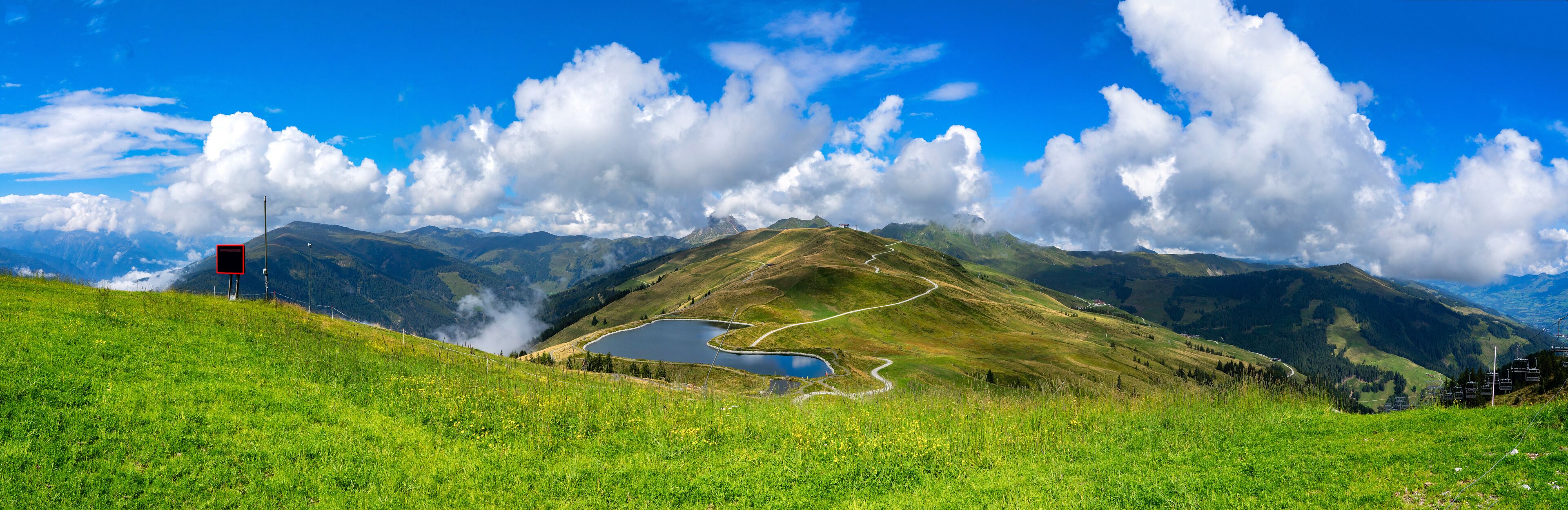 View of the magnificent summits and the pristine beauty of the Kitzbüheler alps.