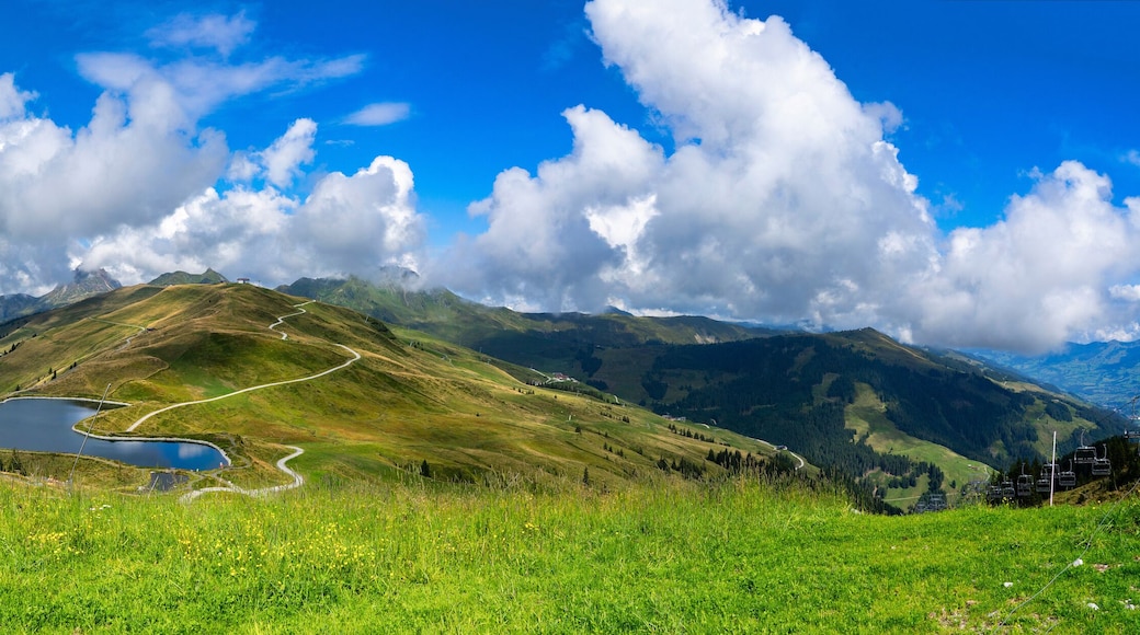 View of the magnificent summits and the pristine beauty of the Kitzbüheler alps.