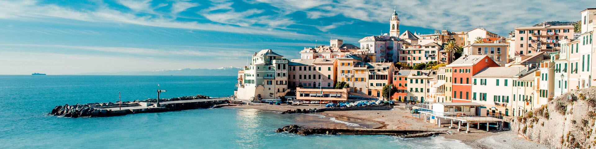 View of Bogliasco. Bogliasco is a ancient fishing village in Italy