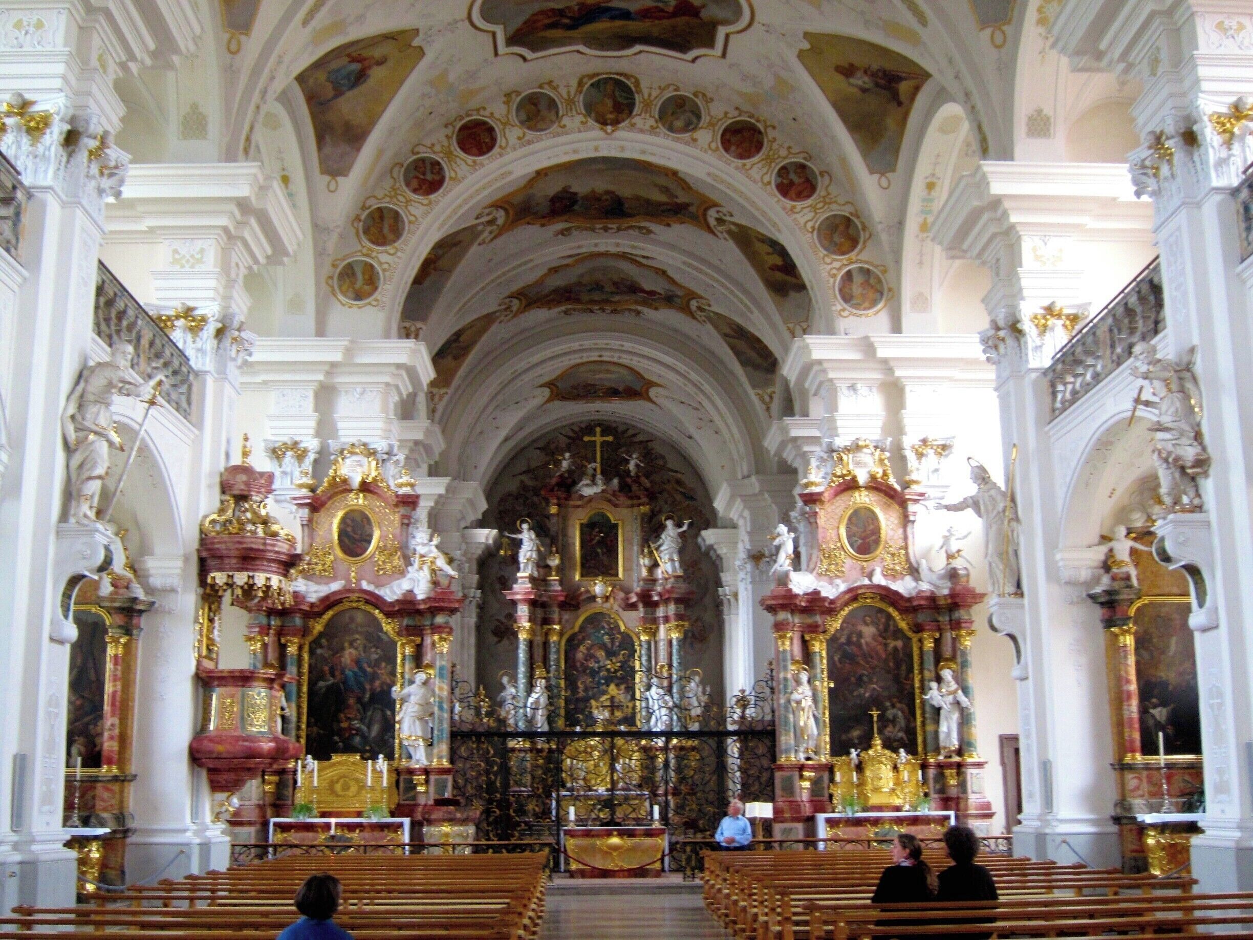 This is the interior of the abbey in the village of Saint Peter (Sankt Peter) in the Black Forest of Germany. We came here by car on a beautiful scenic drive. The abbey is a rococo delight. We were able to wander around inside to our heart's content.