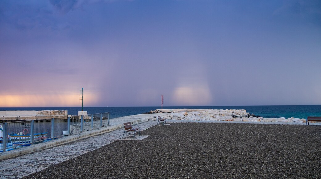 Old harbour of Mola di Bari in a stormy day. Puglia, Italy