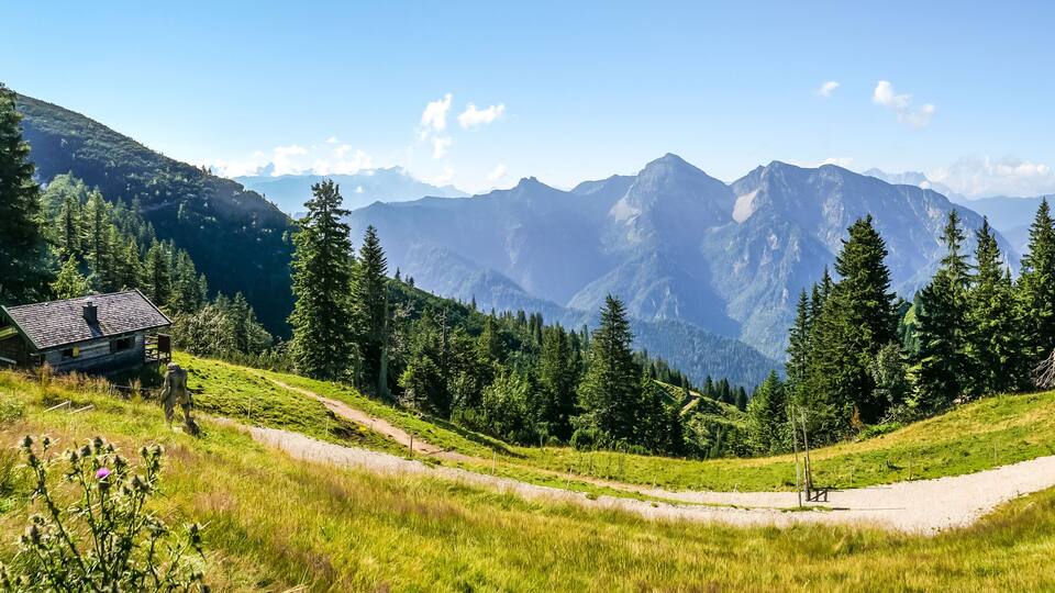 Panoramic view at Rauchsberg panoramic trail near Ruhpolding - Germany