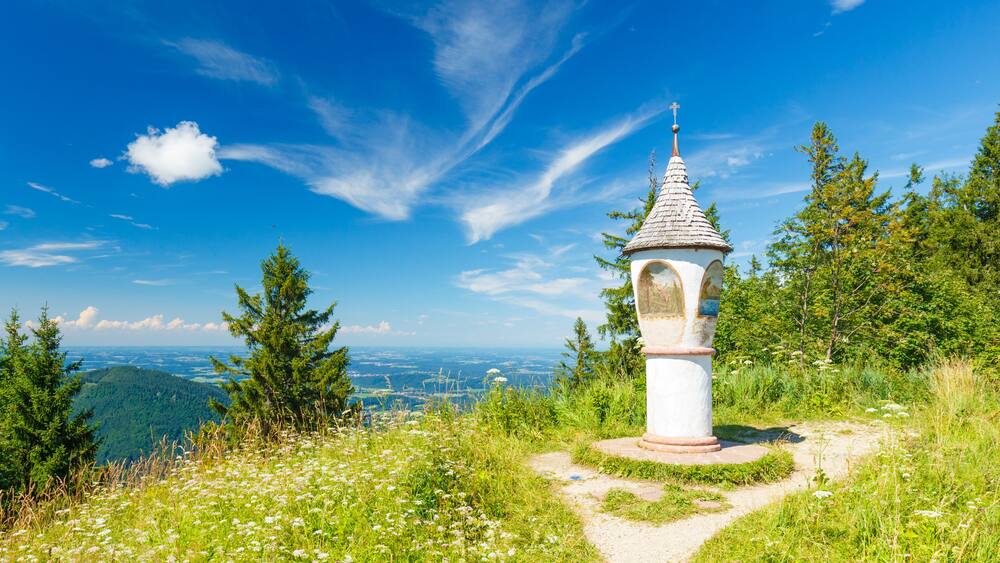 Summit cross of Mount Unternberg at Ruhpolding in summer; Shutterstock ID 698086228; purchase_order: SP-1332 HA Batch 2 August 2018; Order: ; client: HomeAway; other: To be paid with HA budget
