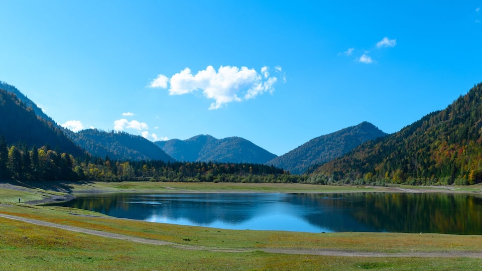 Panorama, der Loedensee Ruhpolding, Bayern