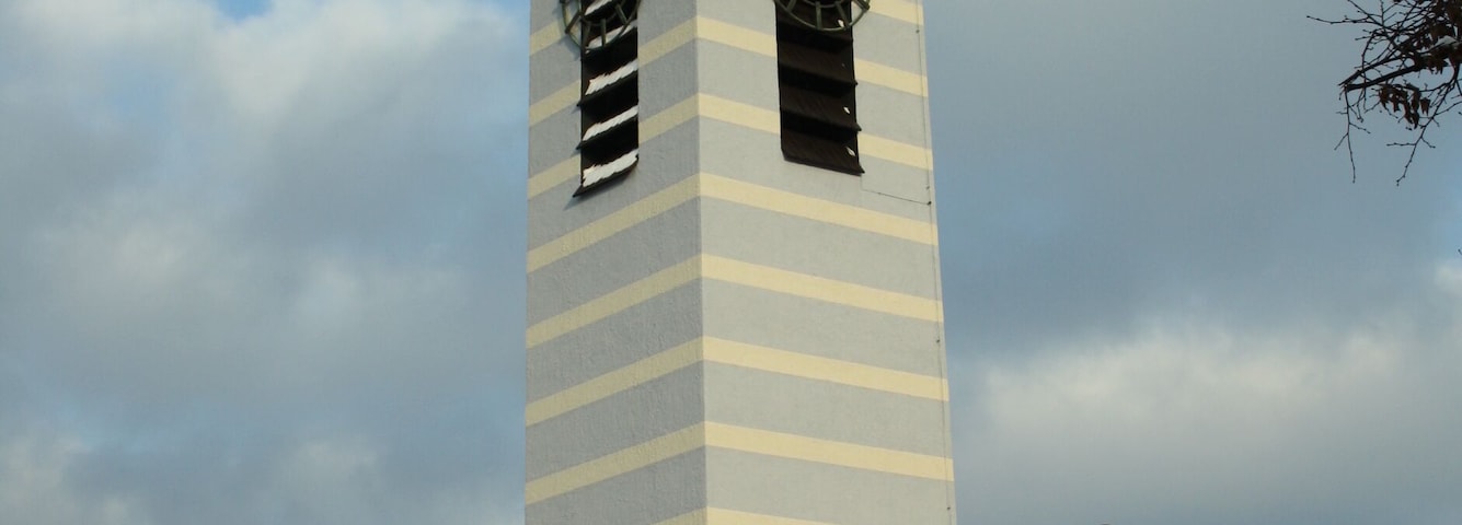 Steeple of the roman catholic church St. Elisabeth in Planegg.