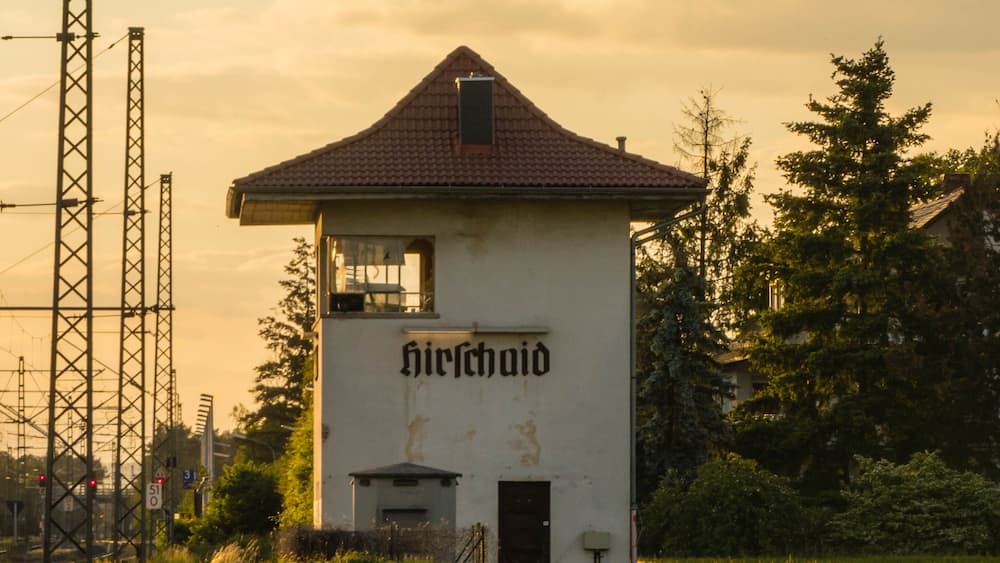 Bahnhof Dorfbahnhof Hirschaid Abends
