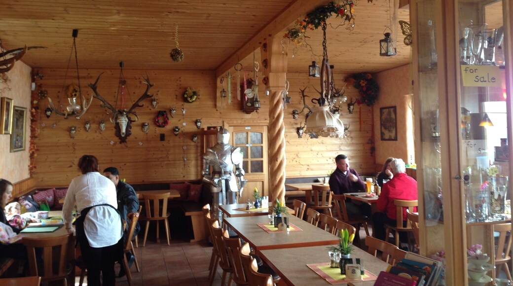The castle on the hill over Landstuhl has a lovely little restaurant on the edge of the property with an outside patio overlooking the view down to the city. Delicious food, beer and other drinks, very friendly place for refreshment after the hike up to the castle!