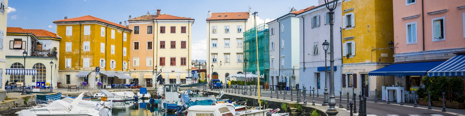 amazing view on a city center of Muggia
