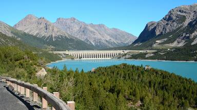 Lake Cancano is an artificial water basin adjacent to Lake San Giacomo near Bormio. The Cancano dam is an engineering project to produce hydroelectric energy.