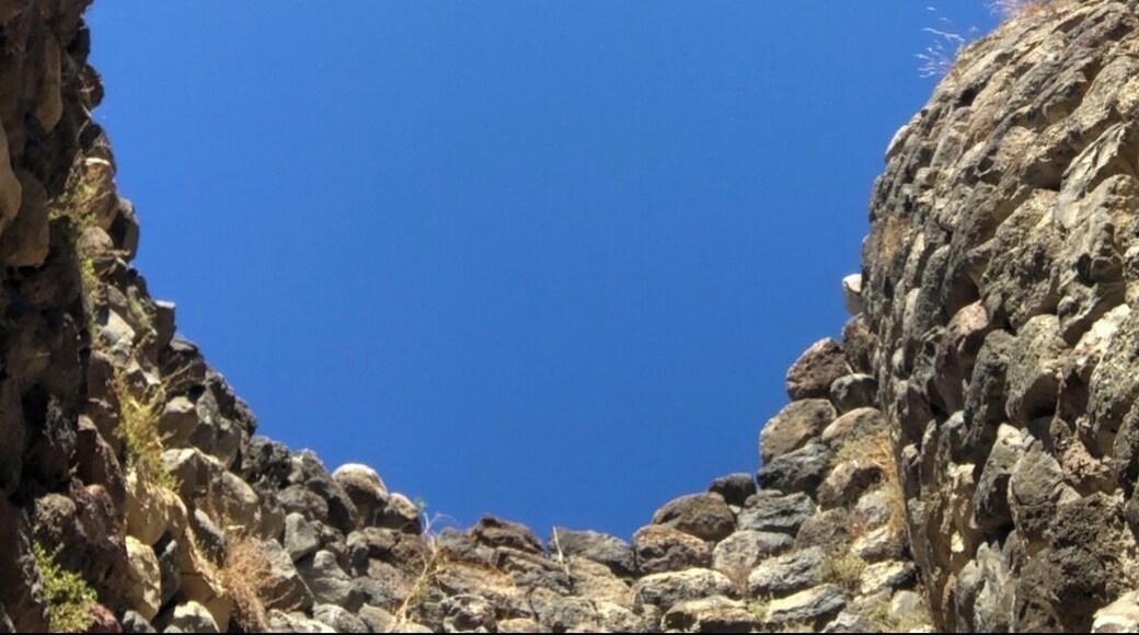 This is the view from the bottom of a nuraghe that has collapsed. These towers can be found all over Sardinia.