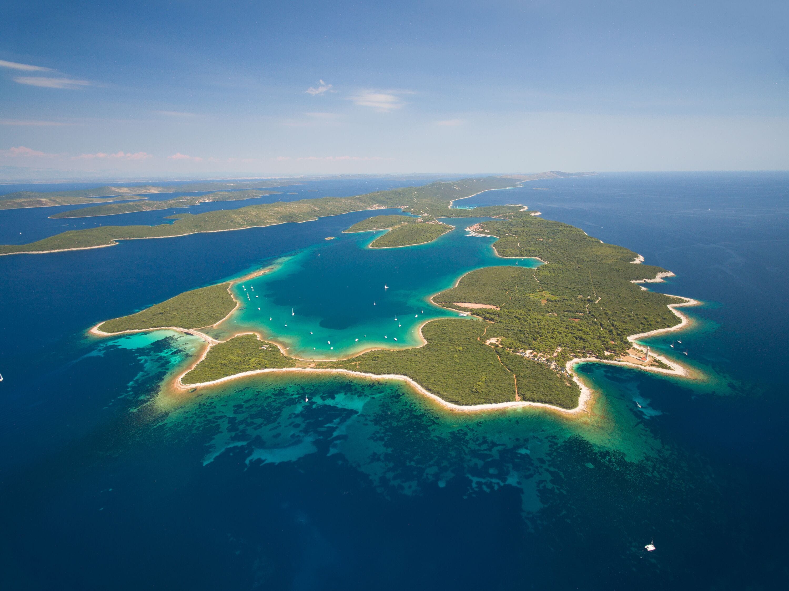 Aerial view of Veli Rat on the Adriatic island Dugi Otok