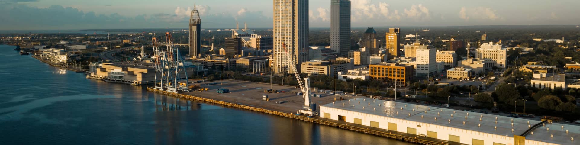 Waterfront Port Mobile River Riverfront Alabama State USA
